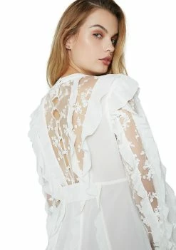 For Love & Lemons Rosebud Ruffle Mini Dress Dresses