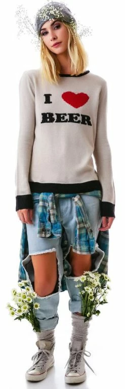 For Love & Lemons I Heart Beer Sweater Tops