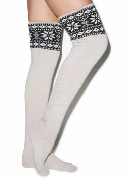 For Love & Lemons Snowed In Thigh High Socks