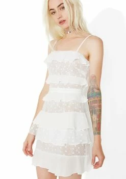 For Love & Lemons Dresses Cosmic Tiered Lace Dress