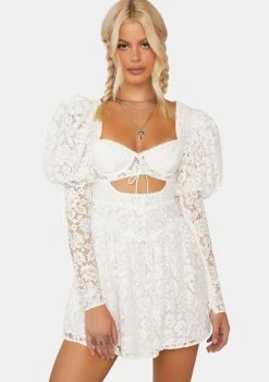 For Love & Lemons Frances Puff Sleeve Mini Dress Dresses