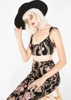 For Love & Lemons Brocade Crop Top
