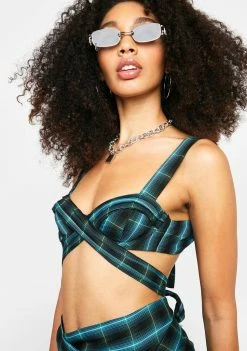 For Love & Lemons Green Avery Bra Top Tops