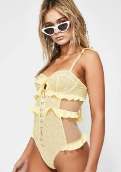 For Love & Lemons Lemonade Elle Lace Swimsuit
