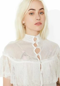 For Love & Lemons Dresses Stardust Lace Ruffle Dress