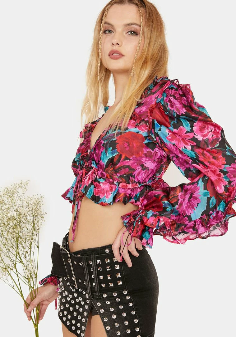 Best deal 𧨠For Love & Lemons Tops Scarlett Ruffle Crop Top ⨠2 For Love & Lemons Tops Scarlett Ruffle Crop Top