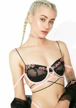 For Love & Lemons Lingerie & Sleepwear Peony Embroidery Bra