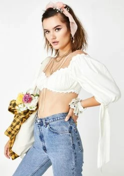 For Love & Lemons Creamsicle Crop Top Tops