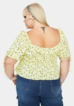 Coupon ⭐ For Love & Lemons Tops Plus Chrysanthemum Crop Top ✨ 7 For Love & Lemons Tops Plus Chrysanthemum Crop Top