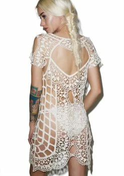 For Love & Lemons Swim Barcelona Crochet Coverup