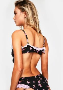 Brand new π For Love & Lemons Swim Midnight Bloom π Bikini Wrap Top β€οΈ 7 For Love & Lemons Swim Midnight Bloom Bikini Wrap Top