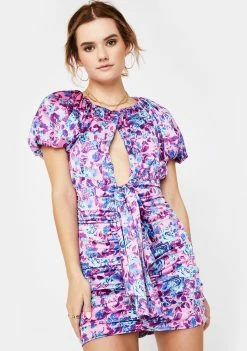 For Love & Lemons Tahiti Ruched Mini Dress