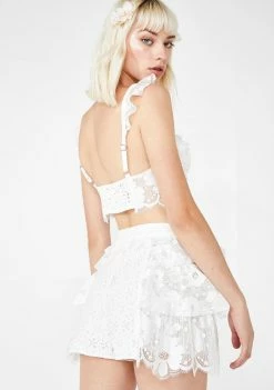 For Love & Lemons Bottoms Las Palmas Lace Shorts