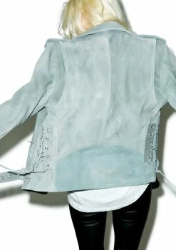 For Love & Lemons Outerwear Moto Suede Jacket