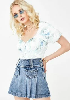 For Love & Lemons Limelight Knit Bodysuit Tops