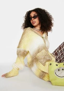 For Love & Lemons Green Celeste Knit Cardigan