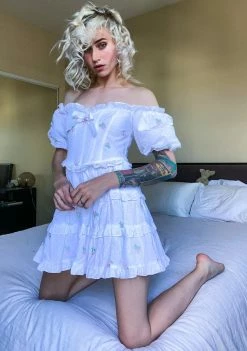 For Love & Lemons Dresses Rainey Off The Shoulder Mini Dress