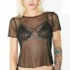 For Love & Lemons Midnight Sparkle Mesh Tee Tops