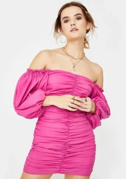For Love & Lemons Bali Ruched Mini Dress