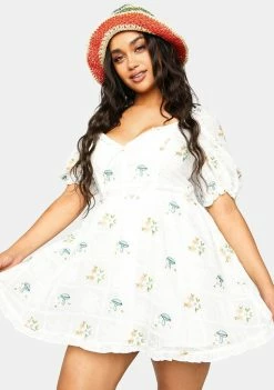 For Love & Lemons Plus Yolanda Puff Sleeve Mini Dress Dresses