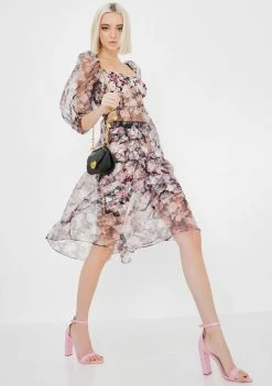 For Love & Lemons Faye Sheer Midi Dress Dresses