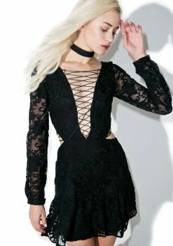 For Love & Lemons Jolene Lace-Up Dress