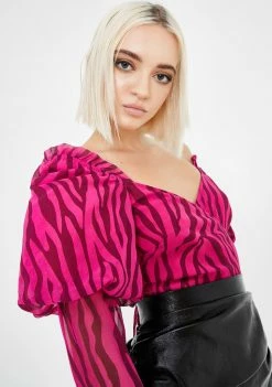 For Love & Lemons Duran Long Sleeve Wrap Top