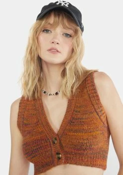 For Love & Lemons Helena Crop Sweater Vest Sweater Vests