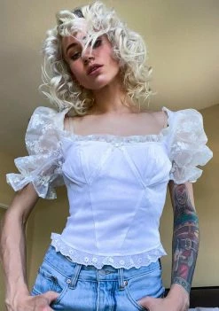 For Love & Lemons Rawlins Seamed Bustier Top Tops