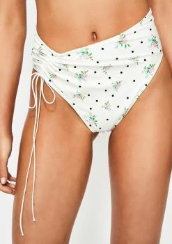 For Love & Lemons Cindy Ruched Bikini Bottoms Swim