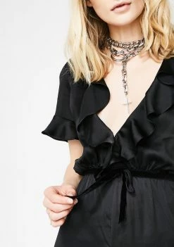 For Love & Lemons Bette Open Back Romper Jumpsuits & Rompers