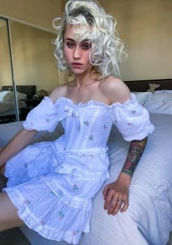 For Love & Lemons Dresses Rainey Off The Shoulder Mini Dress