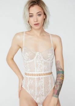For Love & Lemons Mariette Embroidery Bodysuit Lingerie & Sleepwear